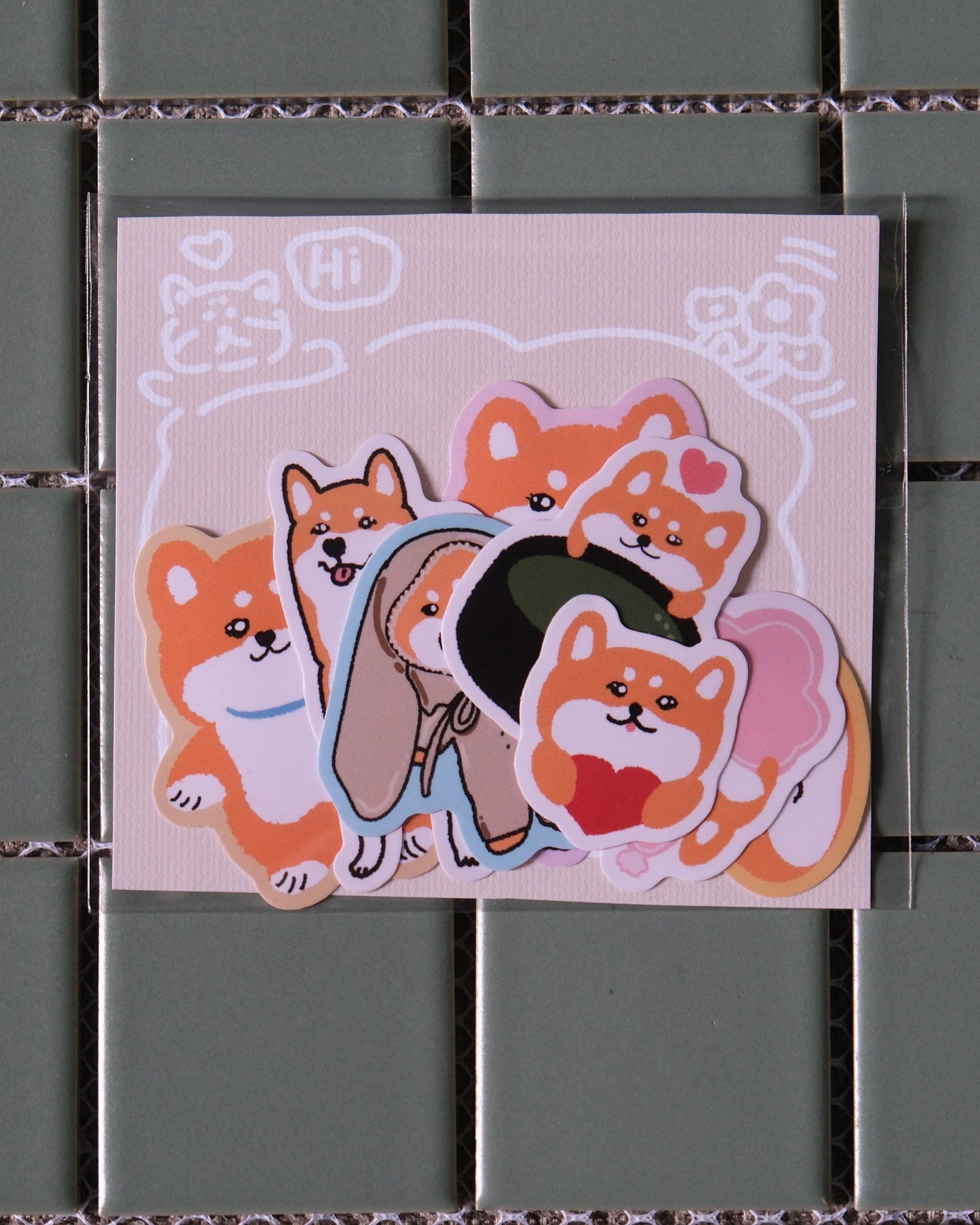 Ponta The Shibainu Flake Stickers Set